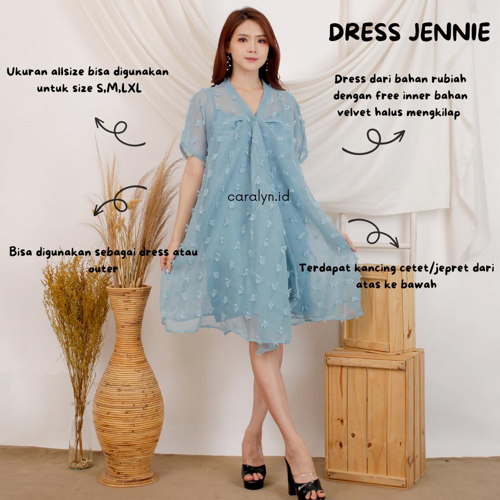 JENNIE DRESS BRUKAT MEWAH KOERAN DRESS FREE INNER