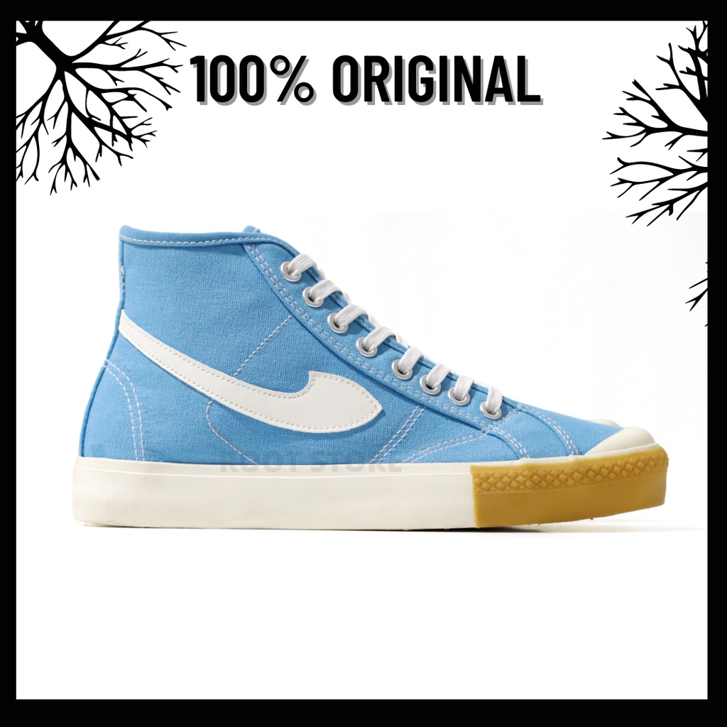 100% Original Sepatu Lokal Casual Blue Sky Hi | Not Sneakers Compass Gazelle Blue Sky High