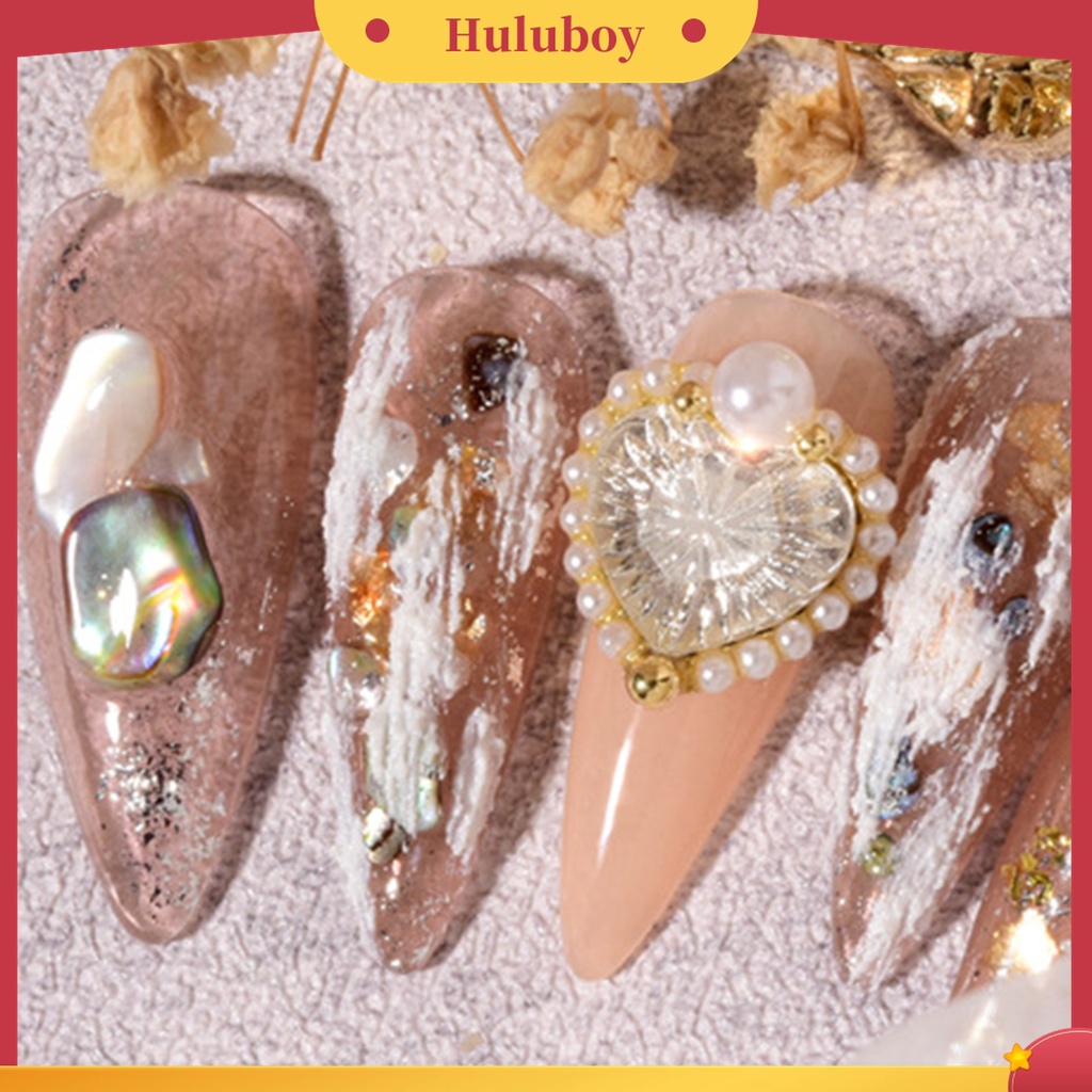 Huluboy Huluboy♡ Ornamen Berlian Imitasi Bentuk Hati Bahan Alloy Untuk Dekorasi Kuku