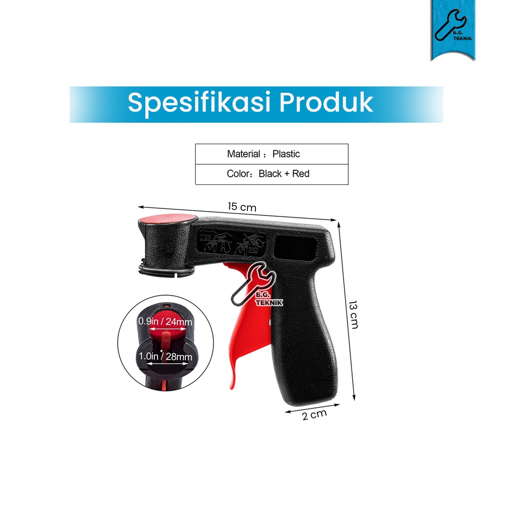 Spray Gun Adapter Alat Bantu Cat Semprot /  Cat Spray Gun Pilox Semprot [Hitam+Merah]