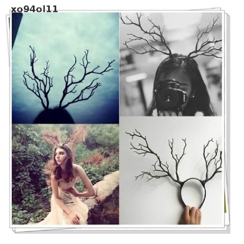 Bando Model Tanduk Rusa / Ranting Pohon Gaya Vintage Untuk Halloween / Natal