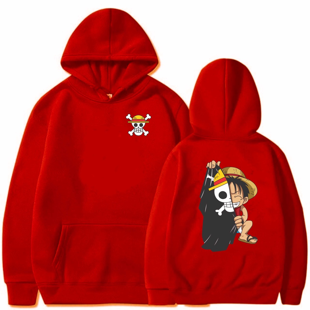 Sweater Hoodie Sablon One Pice tengkorak || Jumper Hoodie Anime II One Pice Tengkorak Hoodie ( Pria &amp; Wanita )