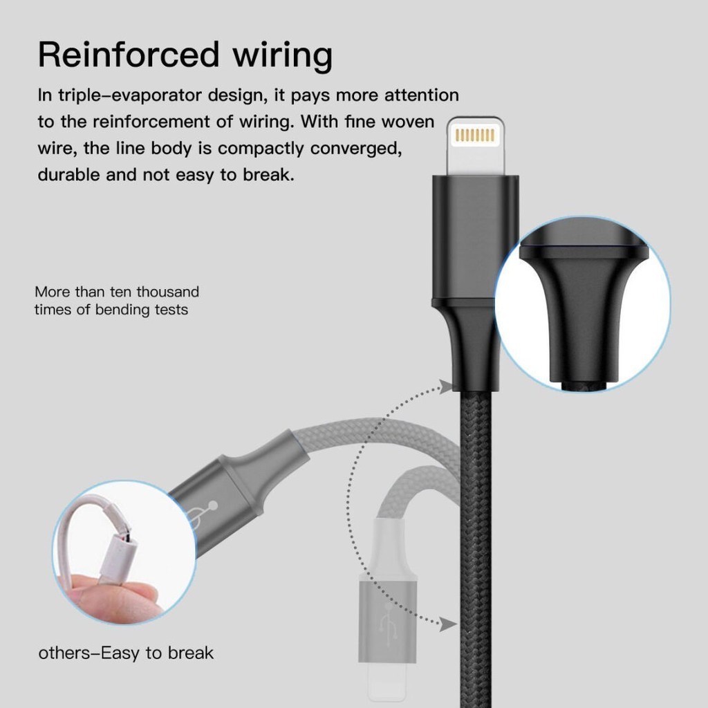 【COD】Jovitech Kabel Charger 3in1 Micro USB Type C  kabel awet dan tahan lama  C8