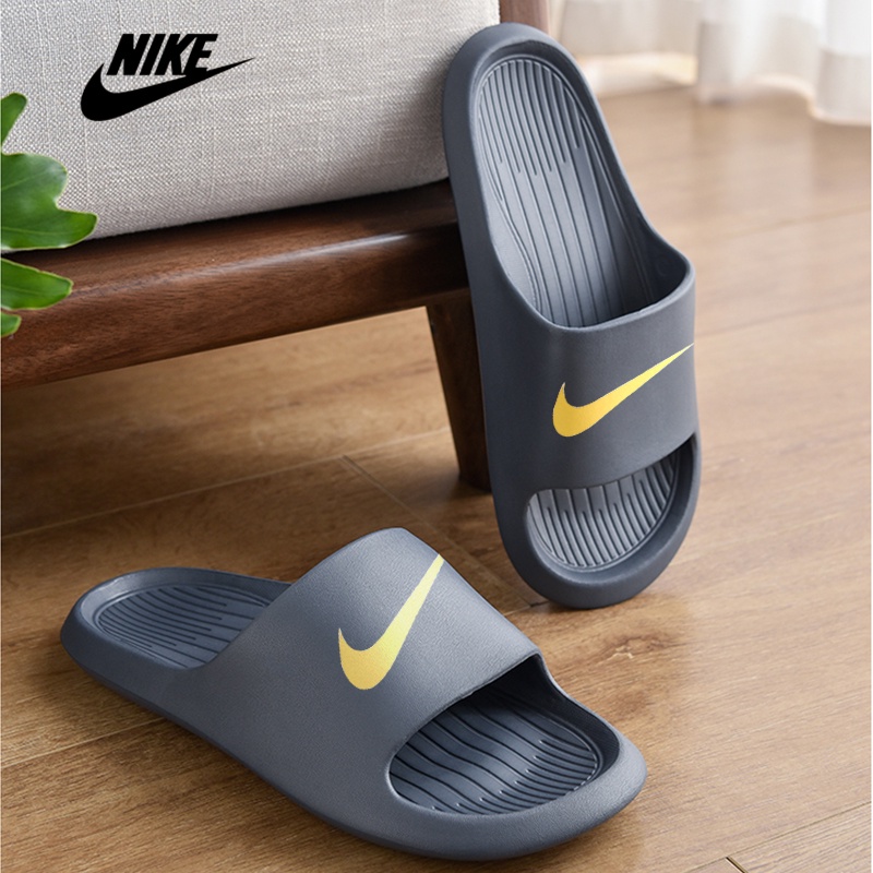 Sendal NIKE Pria Sandal Slide Kamar Mandi Hotel  Empuk Karet Anti Slip Sandal Slop Pria Sandal Rumah Size 40-44 Hitam Biru Hijau Putih