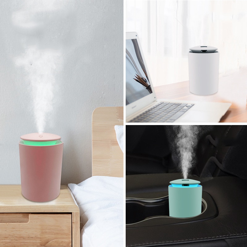 Humidifier Pelembab Udara Aromaterapi Essential Oil Diffuser 260ML Dengan Lampu Malam LED