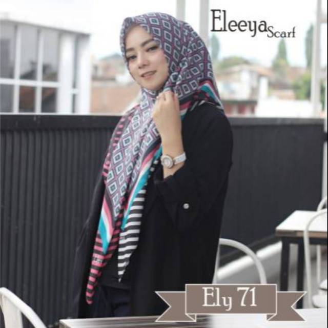 HIJAB SEGIEMPAT MOTIF ELY 71 II  Eleeya Scarf