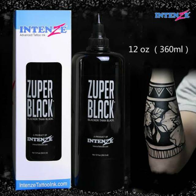 Tinta Tatto Zuper Black Ink Original Usa / Tinta Tattoo Intenze Zuper Black / Tinta Tato Intenze