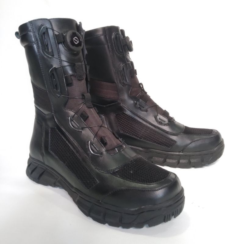 Mr.LA PDL BOA 2 TALI PUTAR Black - Sepatu PDL BOA Tali Putar untuk Pria