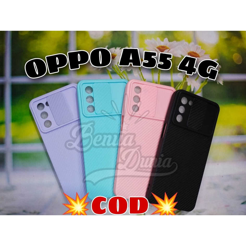 CASE SLIDE OPPO A55 4G // CASE SLIDE MACARON PLUS RING KAMERA OPPO A55 4G - BD