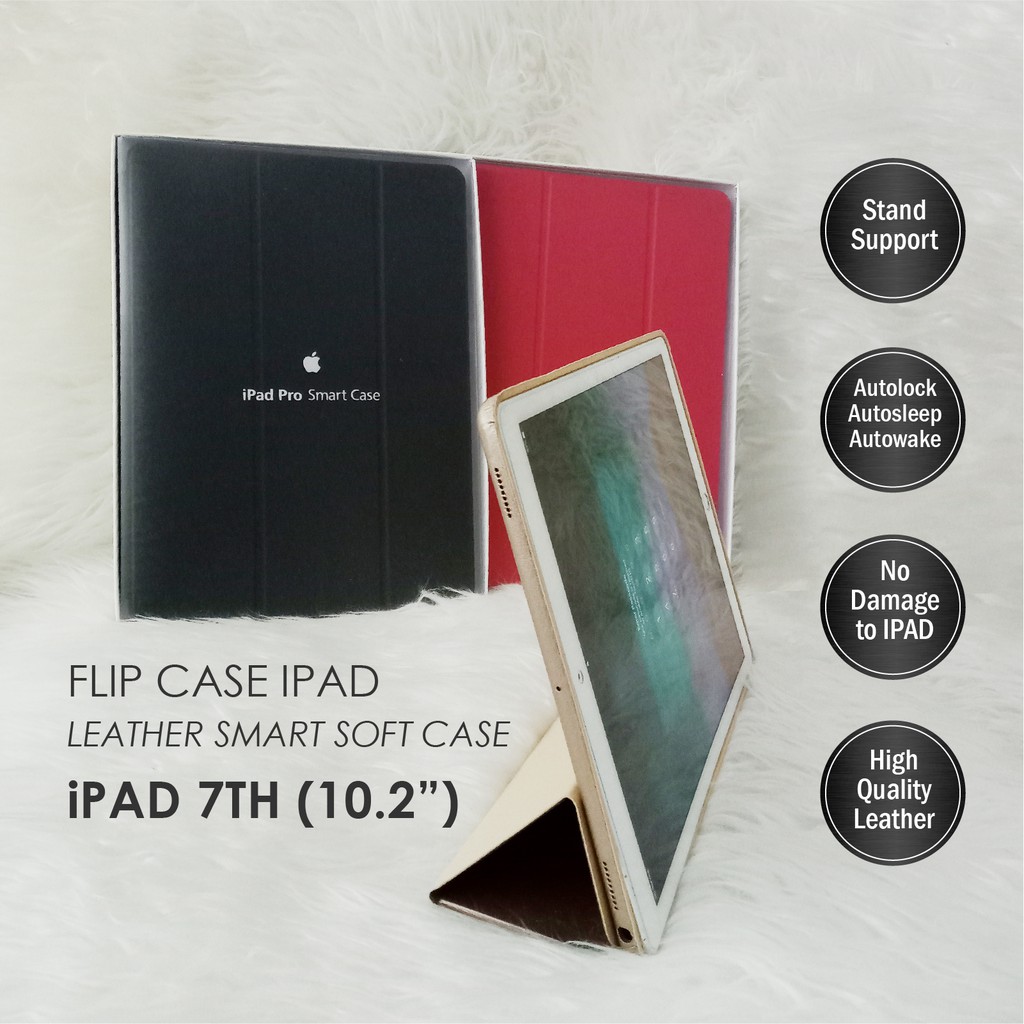 CASE IPAD ORIGINAL 7th 10.2 INCH LEATHER SMART CASING STAND SOFT COVER CASE KULIT PACKING IMPORT