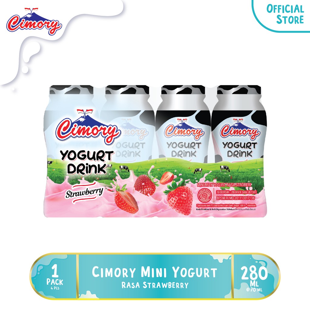 

4 Pcs - Cimory Yogurt Drink Mini Strawberry 70 ml