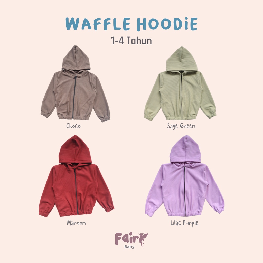 Fairy Baby Waffle Knit Jaket Hoodie Anak | Jaket Anak | Jaket Anak 1-4 Tahun