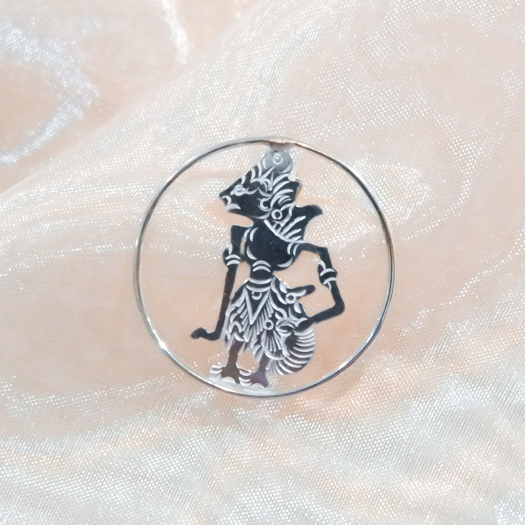 bros wayang perak asli/ bros motif wayang silver asli/ bros silver kotagede/bros wayang/brooch silve