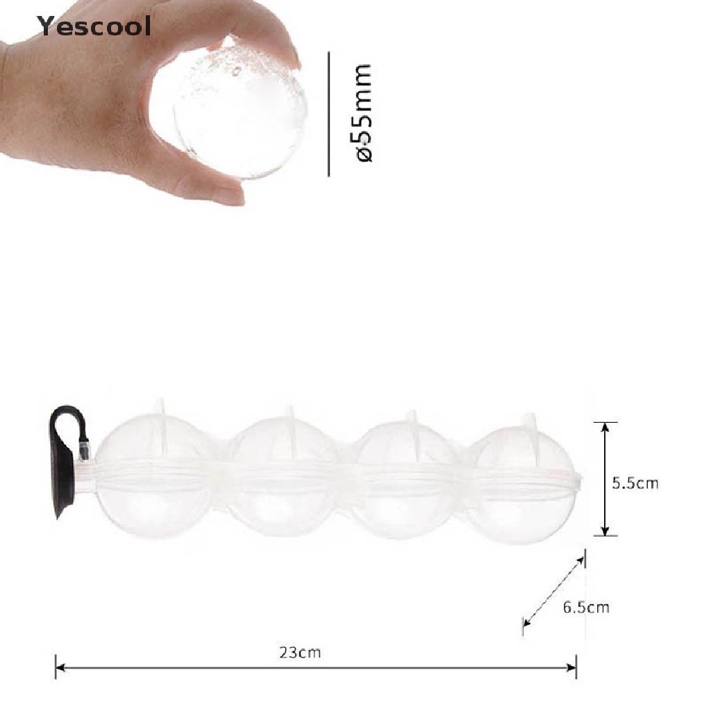 Yescool Cetakan Es Batu 4 Lubang Bahan Silikon Flexible Untuk Whiskeycocktail DIY