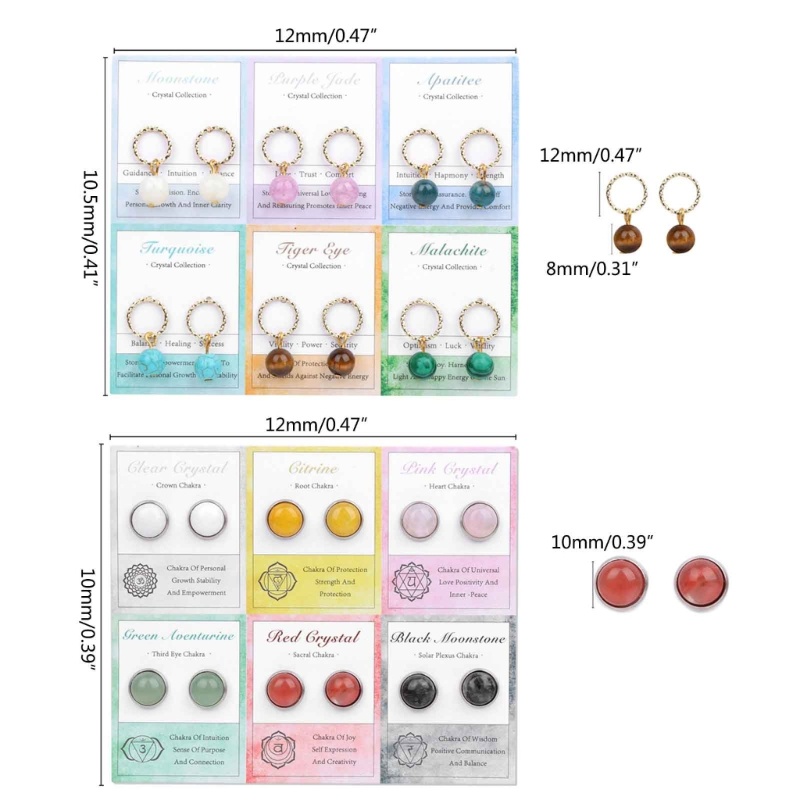 Anting Kristal Batu Akik Birthstone Gaya Minimalis Untuk Liburan