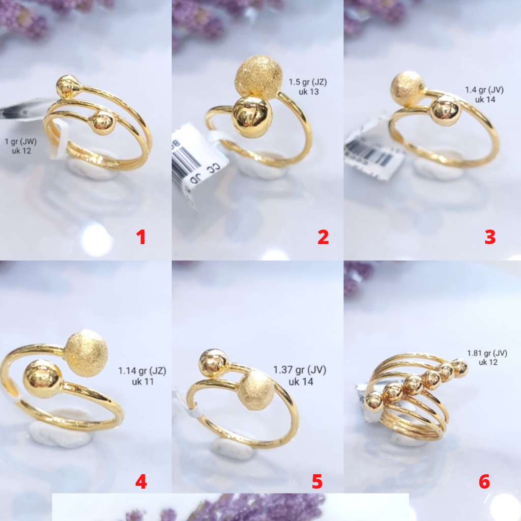 Cincin Emas Asli Perhiasan Kadar 700/70% 15K (MM)