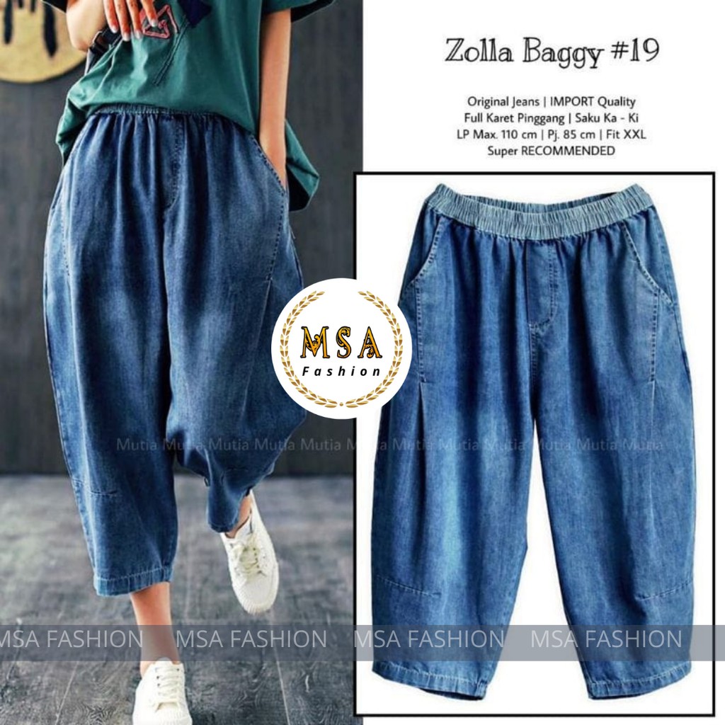 ZOLA BAGGY JEANS KOREA / CELANA PANJANG WANITA JEANS TEBAL PREMIUM / CELANA JEANS PANJANG WANITA IMP