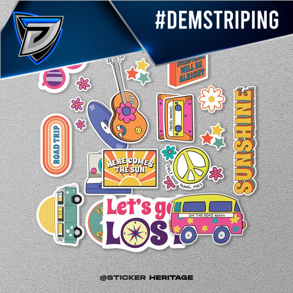 

20pcs Aesthetic sticker summer vocation untuk hape, helm, tumblr, laptop