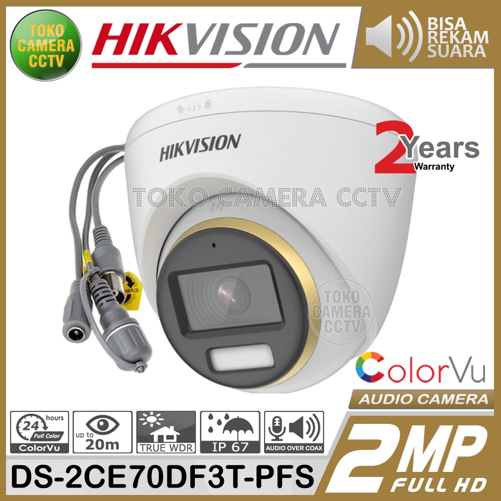 PAKET CCTV HIKVISION COLORVU AUDIO 2MP 4 CHANNEL 4 KAMERA