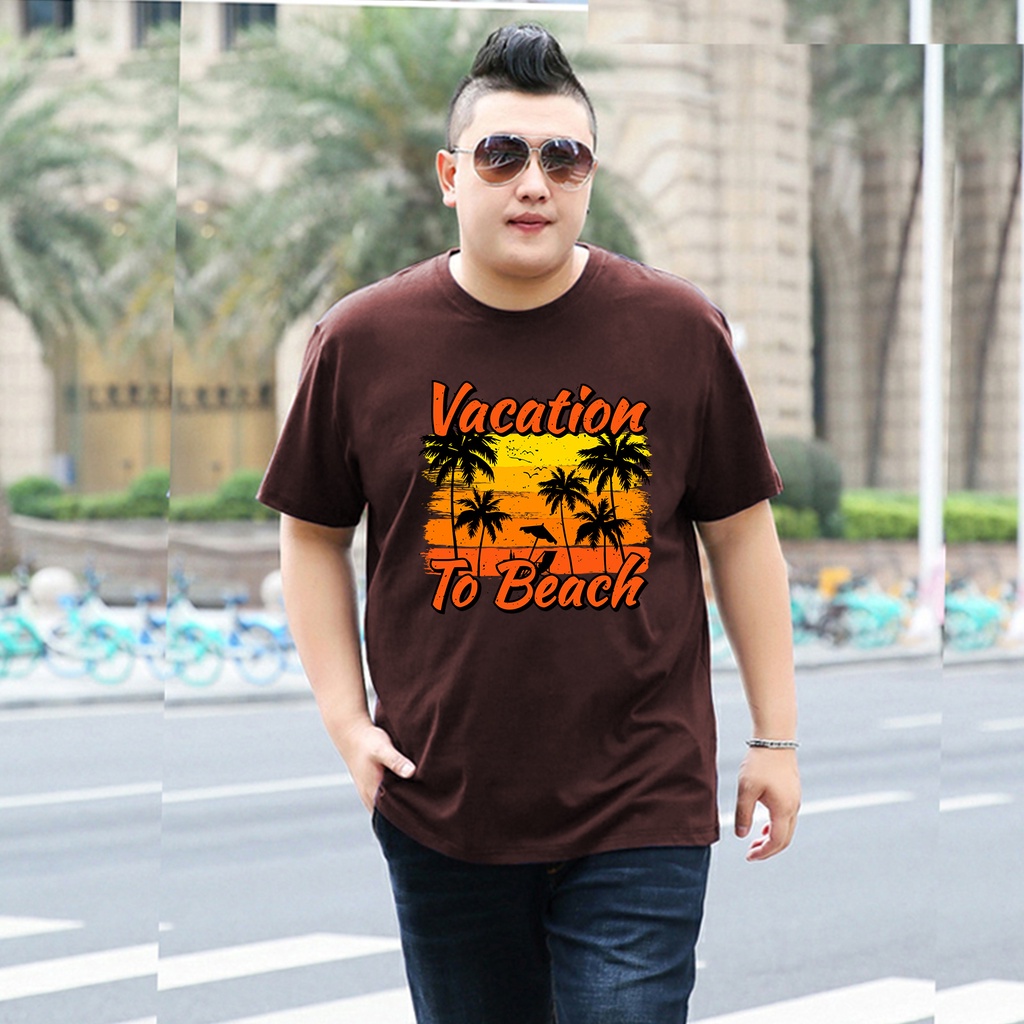 Baju Kaos Pria Jumbo Vacation Tshirt Bigsize XL XXL Distro DTF