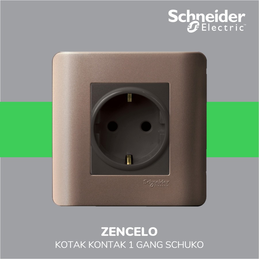 Schneider Zencelo Stop Kontak ( Putih/ Dark Bronze )