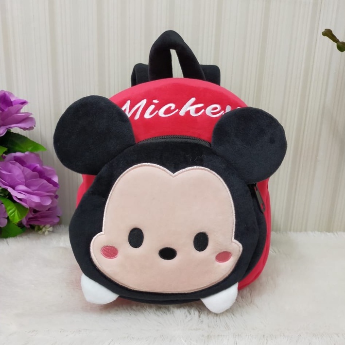 Tas Ransel Ufufy 2Resleting Mickey Minnie Sweet Girl/Backpack Anak Sekolah PAUD TK