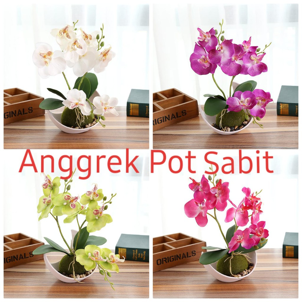 Bunga Anggrek Pot Sabit 1kilo muat 4pcs Pajangan Bunga Anggrek Pot Sabit 1kilo muat 4pcs Pajangan