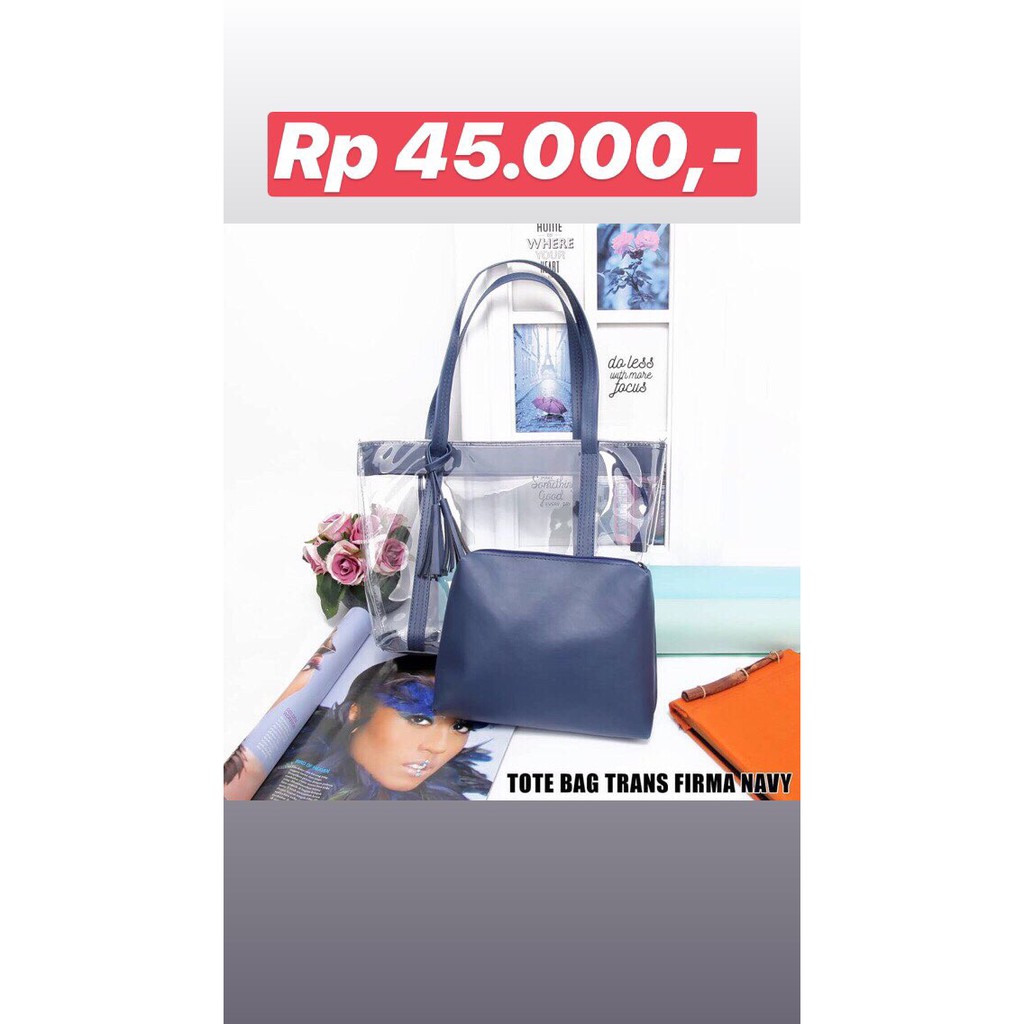 Tote bag trans firma tas transparan tote bag