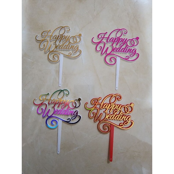 Cake Topper Happy Wedding / Toper Cake