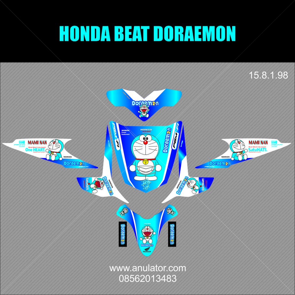 Sticker Striping Motor Stiker Honda Beat Karbu Doraemon Spec A