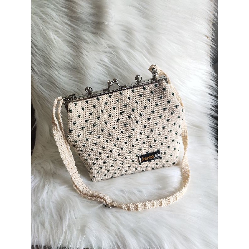 tas pesta rajut behel cantik