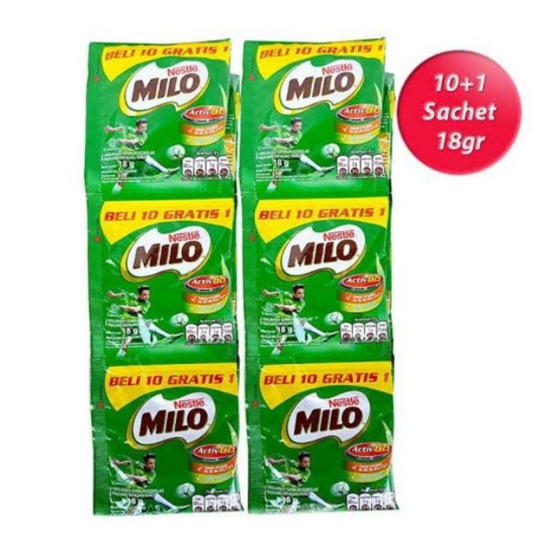 

Milo Activ Go Minuman Cokelat 1 Renceng {11 Sachet/22 Gr}