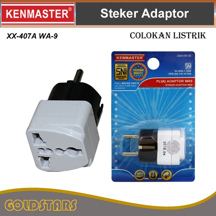 Steker Colokan Listrik lubang Kaki 3 Kenmaster Plug Adaptor wa9