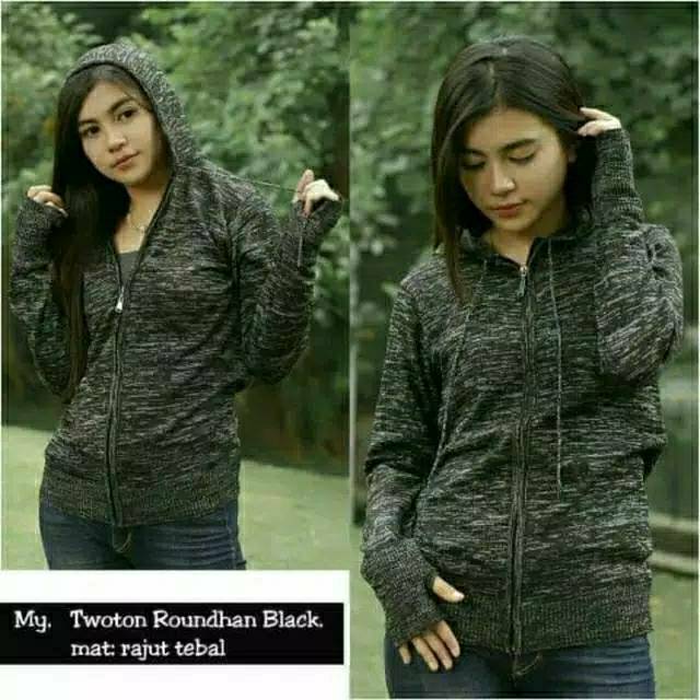 jaket sweater rajut twis