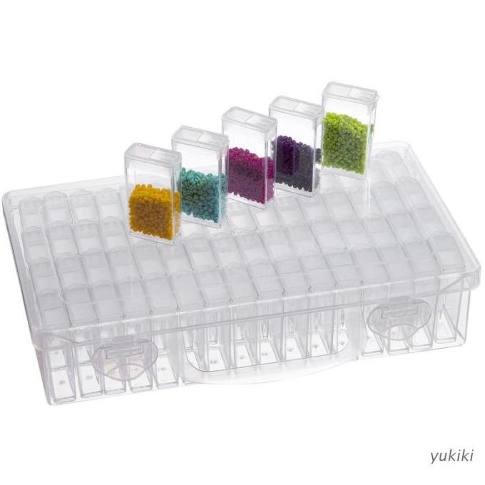 

READY STOCK KIKI. 64 GRIDS DIAMOND PAINTING STORAGE BOX RICE BEADS SDC4133S