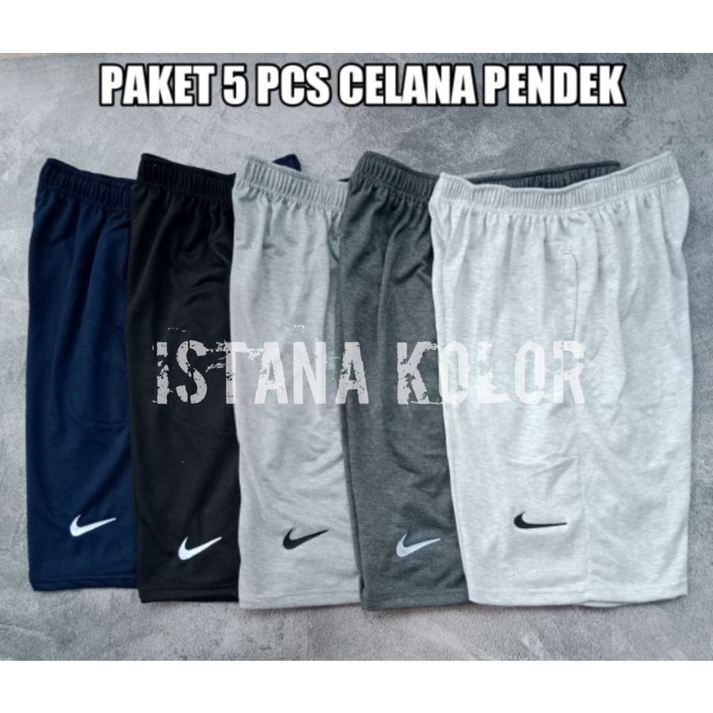 ( PAKET HEMAT 5 PCS ) Celana Pendek Pria Jumbo  / Celana Kolor Pendek / Celana Kaos Baby Terry / Celana Pendek Pria