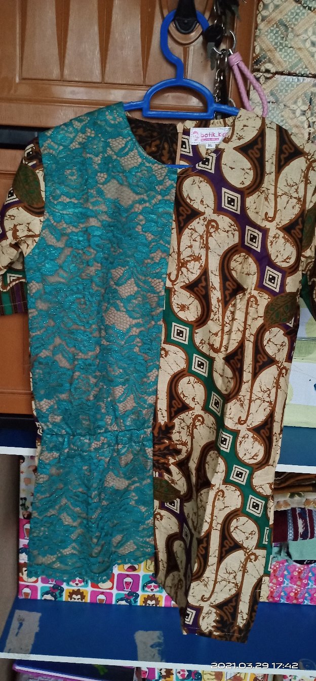 Tunik Batik Anak Brokat Toska Coklat Atasan Batik Anak Muslim Atasan Blus Batik Anak Cantik Unik