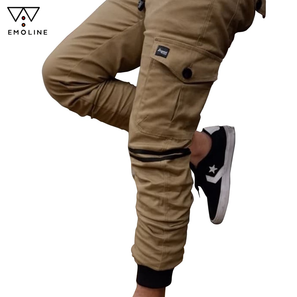  Celana  Jogger  Cargo  Stripe Jogger  Cargo  Katun Pria  