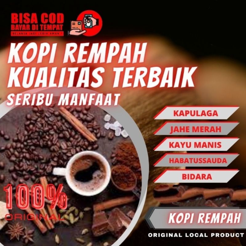 

Kopi Rempah Herbal Robusta Lokal Original Bubuk Halus Hitam Pahit Asli Tanpa Campuran Bahan Kimia Size 100gram