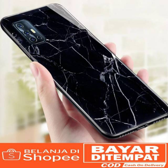 Vivo V19 Casing Premium Luxury Marble Glass Case Vivo V19 Casing Vivo V19