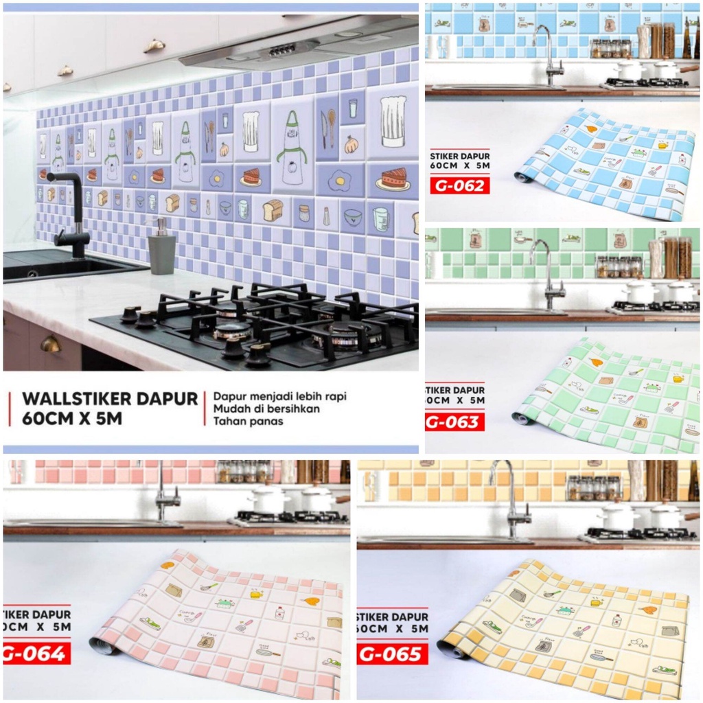 MoonLand 121 COD WALL STIKER DAPUR MURAH ANTI AIR / WALLPAPER AESTHETIC STICKER DINDING 60 CM X 5M