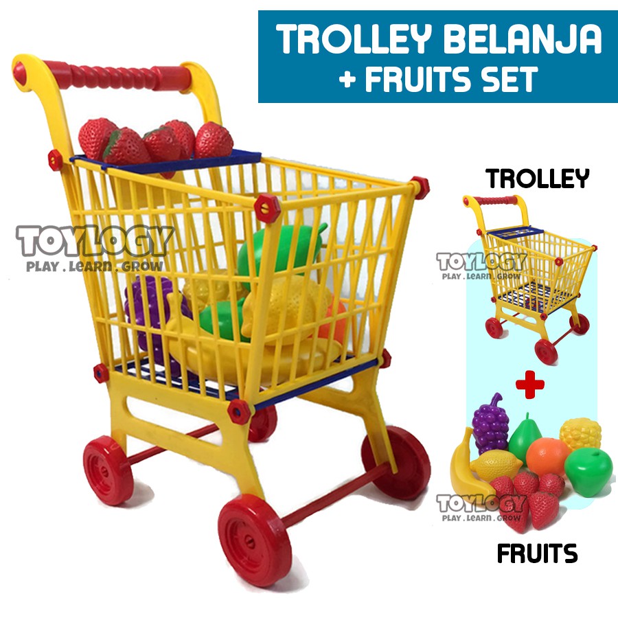  Mainan  Anak  Shopping Trolley Cart Playset Keranjang Troli  