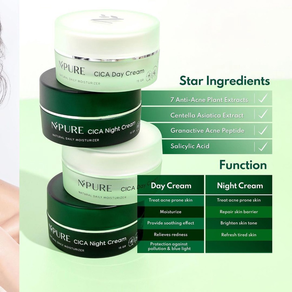 NPURE Day CREAM, Night Cream Centella Asiatica (Cica Series)