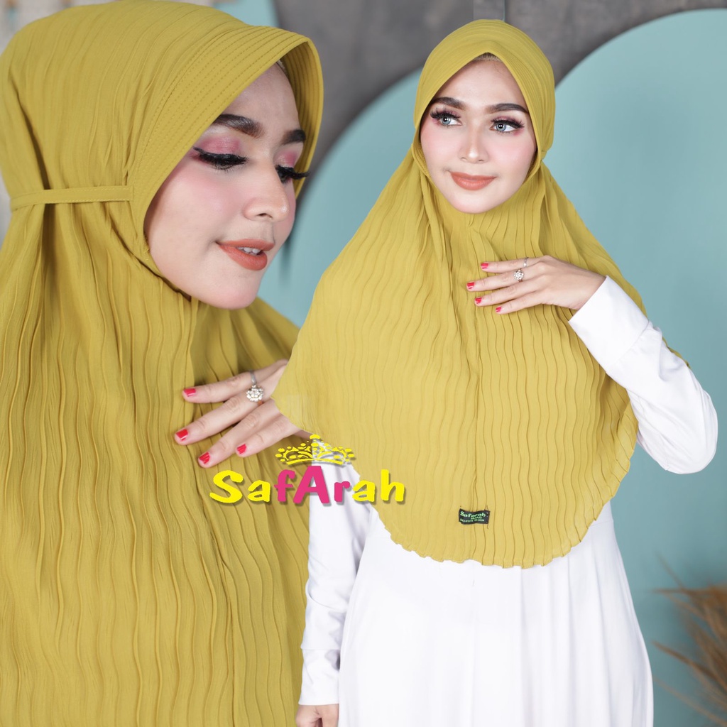 Bergo Pad Plisket Gelombang / Bergo Tali Pad Plisket / Hijab Instan Tali Plisket