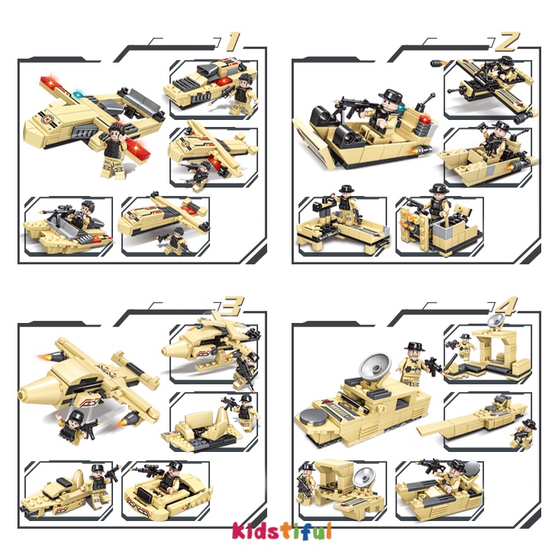 Mainan Anak Laki Laki Tank WW2 772Pcs Tentara Tangki