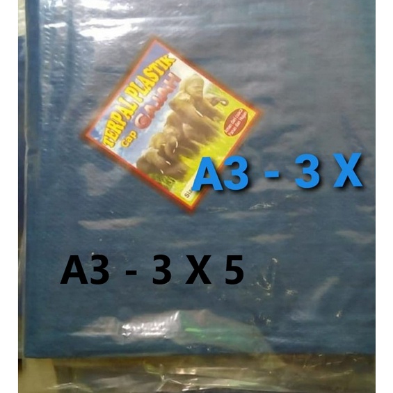 TERPAL A3 - 3 x 5 /TERPAL KOLAM TERPAL JADI PLASTIK / TENDA BIRU JADI