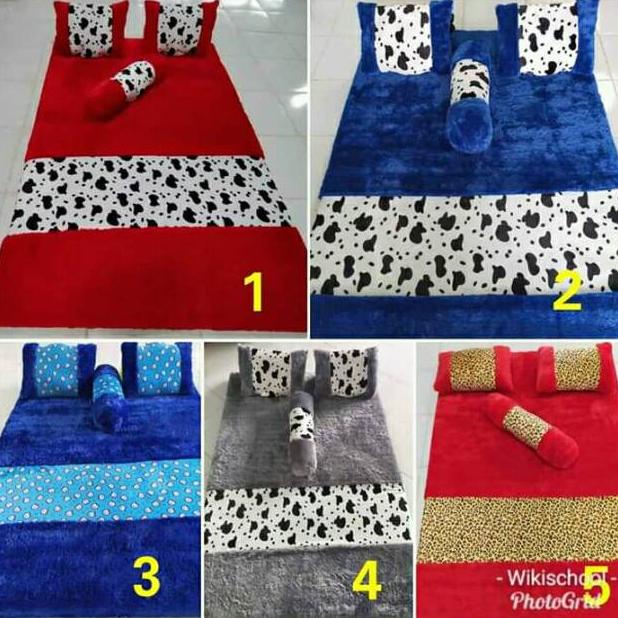 KASUR RASFUR KARAKTER MOTIF MACAN TUTUL MERAH / KASUR MATRAS LIPAT LANTAI BULU MURAH
