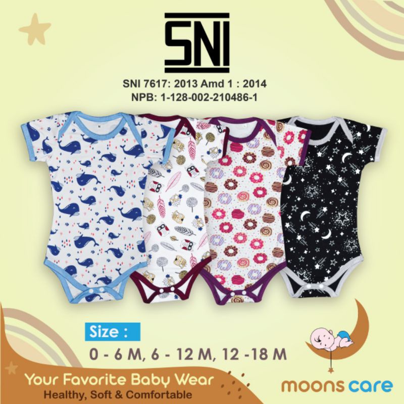 SNI SML Moons  Jumper Bayi Baru Lahir , Baju Bayi Newbron Kaos Bayi , Jumper babymoon