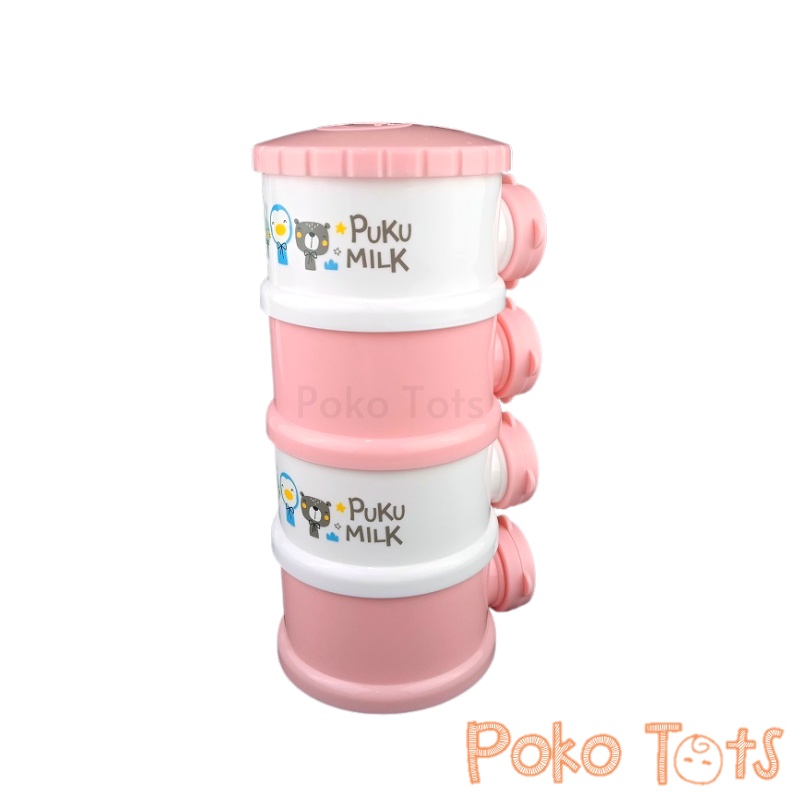 Puku Milk Powder Container 4 Level Tempat Susu Bubuk dan Snack 4 Tingkat