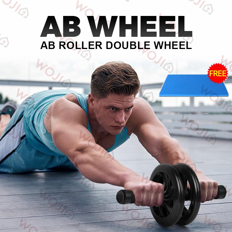 ❤️TERMURAH!!! ❤️Ab Roller Double✌️ Wheel Alat Latihan Abs Otot Perut Tangan Fitness Gym✌️DOUBLE WHEEL BONUS MATRAS ALAT PEMBAKAR LEMAK✌️ALAT SIT UP/ALAT GYM✌️Alat Olahraga Fitness